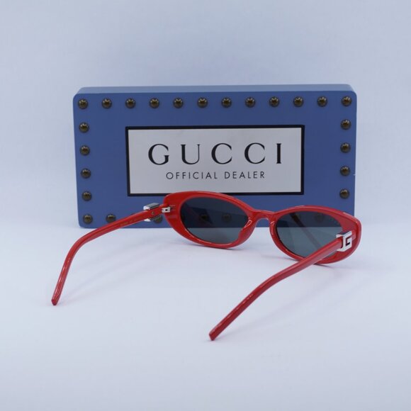 Gucci GG1680S 005 Cat Eye Sunglasses - Red/Smoke - Picture 11 of 12